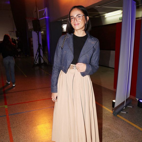 Agathe Auproux lors de la journée nationale de la lutte contre le harcèlement à l’école au lycée Pierre-Gilles de Gennes - ENCPB à Paris, France, le 7 novembre 2023. © Jonathan Rebboah/Panoramic/Bestimage