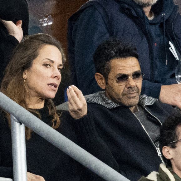 Jamel Debbouze avec sa femme Mélissa Theuriau dans les tribunes du quart de finale de la Ligue des Nations de l'UEFA 2025 "France - Croatie (2-0 / tab 5-4)" au Stade de France à Saint-Denis le 23 mars 2025.
© Cyril Moreau/Bestimage