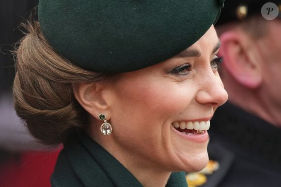 Catherine (Kate) Middleton, princesse de Galles, assiste au défilé de la Saint-Patrick de la garde irlandaise à la caserne Wellington, à Londres.