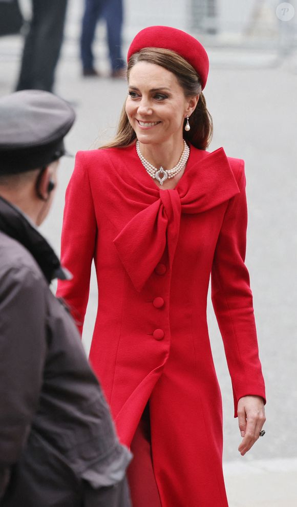 La princesse de Galles arrive à l'abbaye de Westminster après les célébrations annuelles du Commonwealth Day. Londres, Royaume-Uni, le 10 mars 2025. Photo par Richard Pohle/The Times/News Licensing/ABACAPRESS.COM
