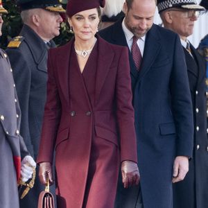 Le prince William, prince de Galles, et Catherine (Kate) Middleton, princesse de Galles lors de la cérémonie de bienvenue pour la visite d'État de l'émir du Qatar Tamim ben Hamad Al-Thani à Londres, Royaume Uni, le 3 décembre 2024. © GoffPhotos/Bestimage