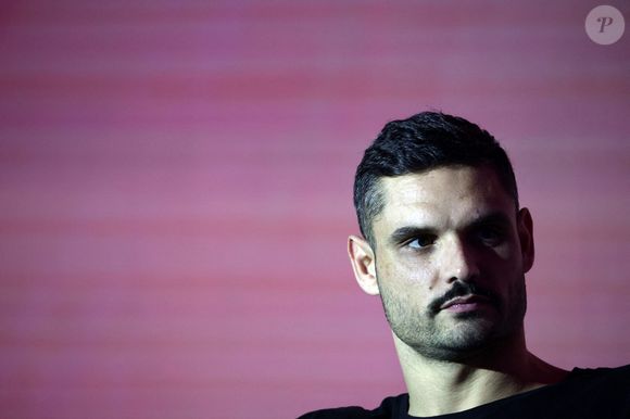 Florent Manaudou en conférence lors du 49ème Congrès Sélectour à l'hôtel Grand Hyatt à Doha au Qatar. Le 28 novembre 2024