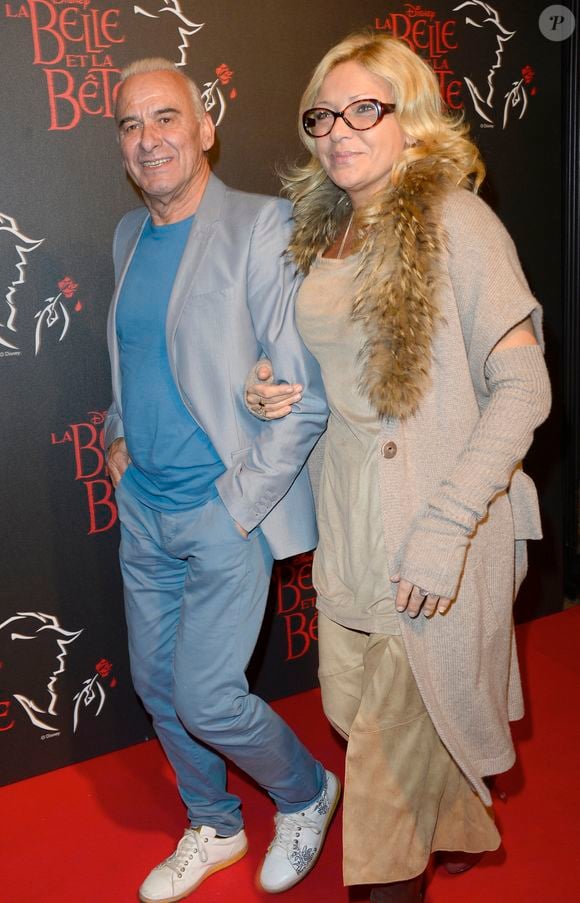 Michel Fugain et sa femme Sanda - People a la generale de la comedie musicale "La Belle et la Bete" au Theatre Mogador a Paris le 24 octobre 2013.