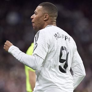 Kylian Mbappe de l'équipe  Real Madrid CF - Match de football entre le Real Madrid et FC Barcelone (0-4) à Madrid, le 26 octobre 2024. 
© LGM / Panoramic / Bestimage