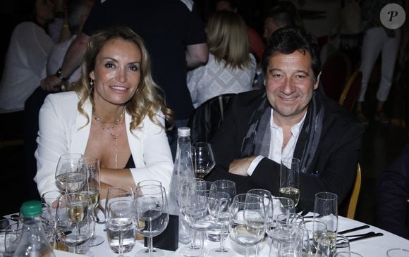 Exclusif - Laurent Gerra et sa compagne Christelle Bardet au dîner lors de la 2ème édition du Festival du cinéma français et gastronomie à Aix les Bains le 9 juin 2023.

© Denis Guignebourg / Bestimage