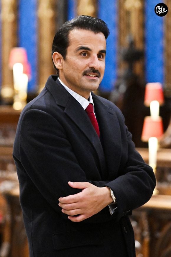 L'émir du Qatar Tamim ben Hamad Al-Thani et sa femme Jawaher bint Hamad bin Suhaim Al-Thani visitent l'abbaye de Westminster lors de sa visite d'Etat au Royaume-Uni. Londres, le 3 décembre 2024. © ALPHA AGENCY / BESTIMAGE