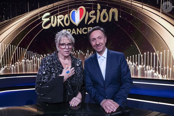 Laurence Boccolini et Stéphane Bern - Enregistrement de l'émission "Eurovision, c'est vous qui décidez", diffusée le 5 mars sur France 2
© Cyril Moreau / Bestimage