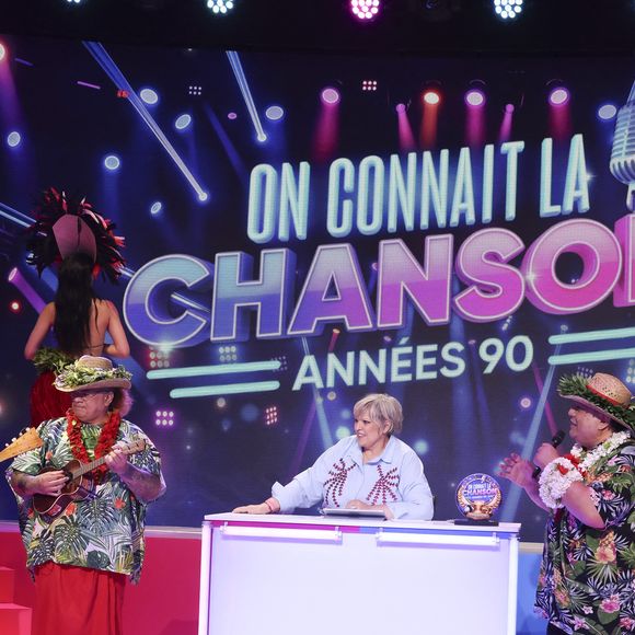 Exclusif - Laurence Boccolini, lors de l'enregistrement de l'émission "On Connait La Chanson Années 90", présentée par L.Boccolini et diffusée le 19 mai 2026 sur W9, à Paris, France, le 8 avril 2026. © Jack Tribeca/Bestimage