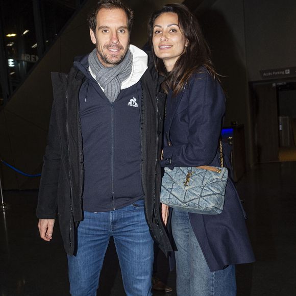 Richard Gasquet et sa compagne Clementine - Célébrités assistent aux combats de MMA, Professional Fighters League Europe (PFL) à l’accord Arena de Bercy à Paris le 7 mars 2024. © Pierre Perusseau/Bestimage