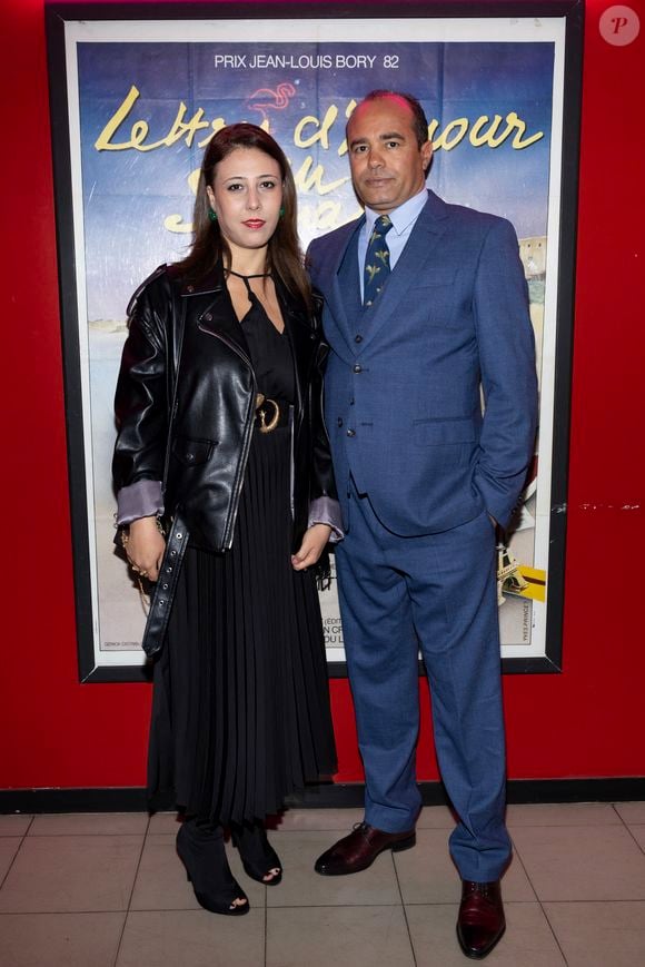 Exclusif - Saïd Kasmi-Mitterrand et sa femme Safa - Soirée hommage pour le premier anniversaire de la mort de Frédéric Mitterrand en présence de Catherine Deneuve au cinéma du Panthéon à Paris le 24 mars 2025. © Cyril Moreau/Bestimage