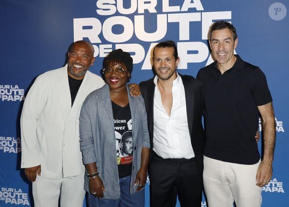 Olivier Dacourt, Claudia Tagbo,Nabil AitakkaouaIi, Robert Pirès - Avant-Première "Sur la Route de Papa" UGC Bercy à Paris le 16 juin 2025. © Marc Ausset-Lacroix/Bestimage