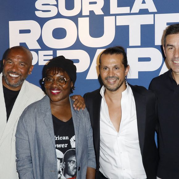 Olivier Dacourt, Claudia Tagbo,Nabil AitakkaouaIi, Robert Pirès - Avant-Première "Sur la Route de Papa" UGC Bercy à Paris le 16 juin 2025. © Marc Ausset-Lacroix/Bestimage