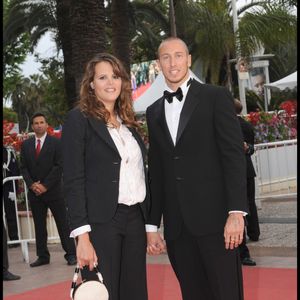 Laure Manaudou et Frédérick Bousquet - Montée des marches du film "La princesse de Montpensier" à Cannes lors du 63e festival de Cannes RACHID BELLAK / BESTIMAGE
