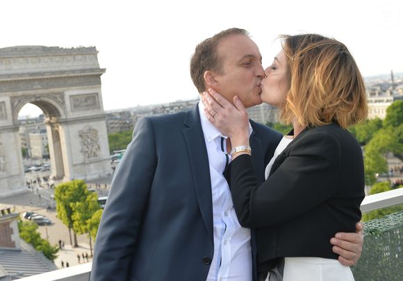 Exclusif - Emilie Dequenne (habillée en Paule Ka et en bijoux Van Cleef & Arpels et son mari Michel Ferracci posent lors du 4ème Champs-Elysées FIlm Festival à Paris le 9 juin 2015. © Veeren / Coadic / Bestimage