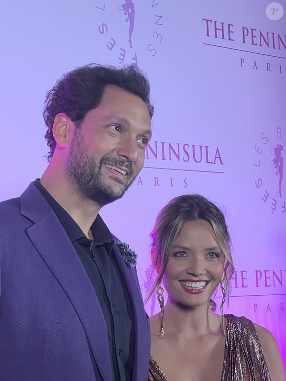 Eric Antoine et son épouse, Gennifer Antoine, lors de la soirée Octobre Rose organisée à l'hôtel Peninsula à Paris. © DR : Tiffany IACOMACCI