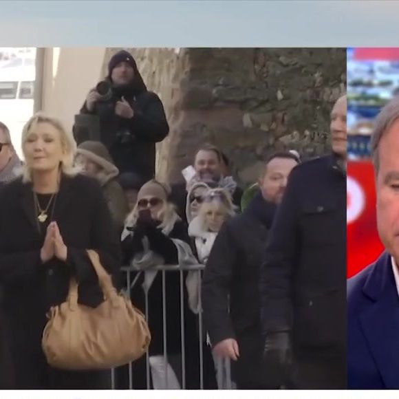 Marine Le Pen aux obsèques de Brigitte Bardot. Le 7 janvier 2026 à Saint-Tropez.