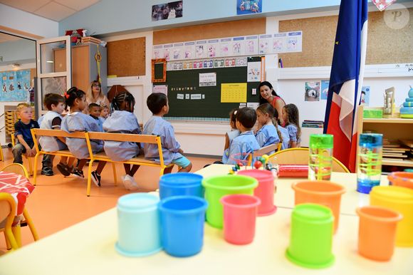 Illustration de la rentrée des classes à Nice à l'école Ronchèse le 2 septembre 2019. © Bruno Bebert / Bestimage