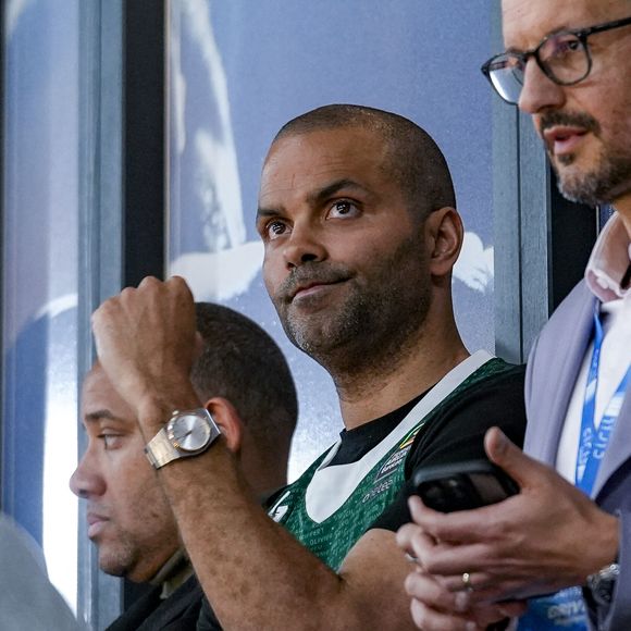 Tony Parker lors de la dernière minute du match Lyon-Villeurbanne vs Zalgiris Kaunas, Turkish Airlines Euroleague à l’Astroballe de Villeurbanne, le 27/03/2025. © Sandrine Thesillat / PsNewz / Bestimage