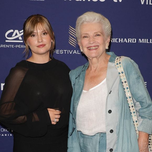 Marine Delplace et Marie-Christine Barrault au photocall de la cérémonie de clôture lors de la 19ème édition du festival du film francophone d'Angoulême, France, le 29 août 2026. © Coadic Guirec/Bestimage