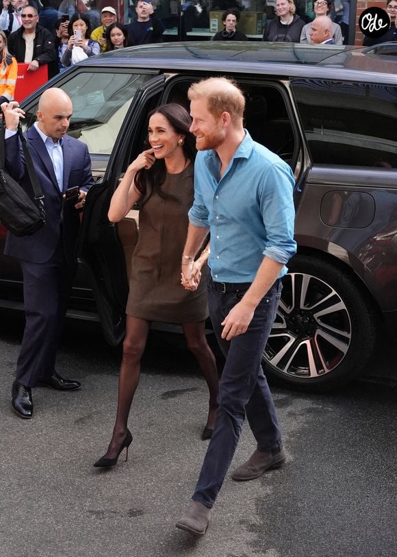 Le duc et la duchesse de Sussex arrivent à l'université technologique de Swinburne, à Hawthorn (Melbourne, Victoria), pour une visite à « Batyr », un programme de sensibilisation à la santé mentale, lors du troisième jour de leur voyage royal en Australie. Date de la photo : jeudi 16 avril 2026. Crédit photo : Jonathan Brady/PA Wire