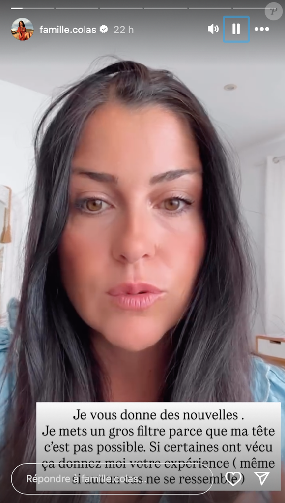 Story Delphine Colas. Capture Instagram Familles Colas