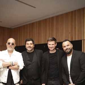Exclusif - Pascal Obispo, Patrick Fiori, Il Cello en backstage de l'enregistrement de l’émission La Grande Fête de Carcassonne, diffusée le samedi 6 septembre à 21.10 sur France 2, dans la Cité Médiévale de Carcassonne, France, le 24 juin 2025. © Jack Tribeca/Bestimage