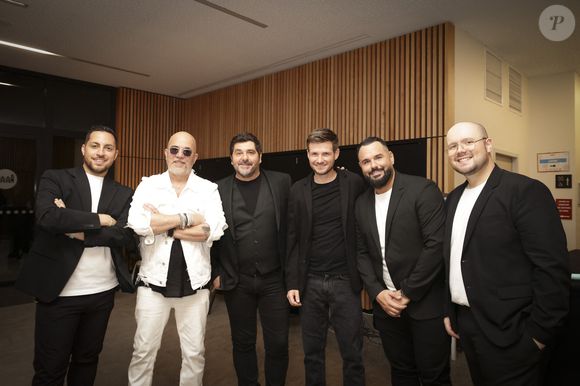 Exclusif - Pascal Obispo, Patrick Fiori, Il Cello en backstage de l'enregistrement de l’émission La Grande Fête de Carcassonne, diffusée le samedi 6 septembre à 21.10 sur France 2, dans la Cité Médiévale de Carcassonne, France, le 24 juin 2025. © Jack Tribeca/Bestimage