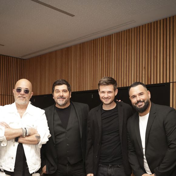 Exclusif - Pascal Obispo, Patrick Fiori, Il Cello en backstage de l'enregistrement de l’émission La Grande Fête de Carcassonne, diffusée le samedi 6 septembre à 21.10 sur France 2, dans la Cité Médiévale de Carcassonne, France, le 24 juin 2025. © Jack Tribeca/Bestimage