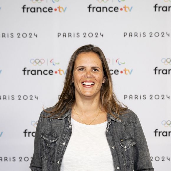Laure Manaudou lors de la présentation des journalistes et chroniqueurs de France Télévisions pour les Jeux Olympiques 2024 au musée de l'Homme à Paris, le 11 juin 2024.
© Pierre Perusseau / Bestimage
