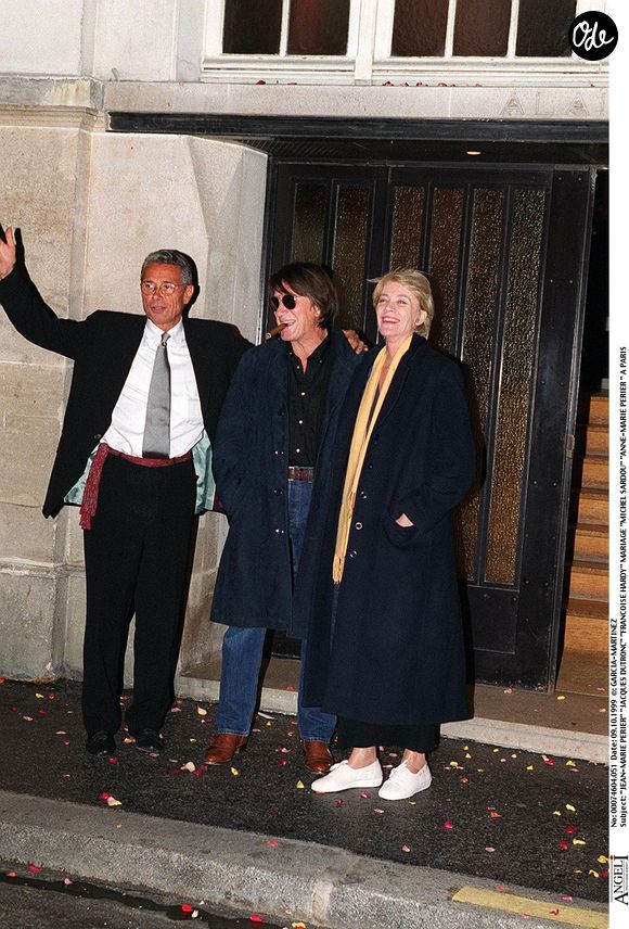 Jacques Dutronc, Jean-Marie Périer et Françoise Hardy, le 9 octobre 1999. AGENCE / BESTIMAGE