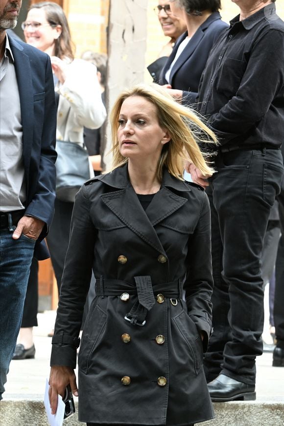 Audrey Crespo-Mara - Sorties des obsèques de Nonce Paolini en l'église Saint-Honoré-d'Eylau, 66 bis, avenue Raymond-Poincaré à Paris, France, le 23 juillet 2024.
