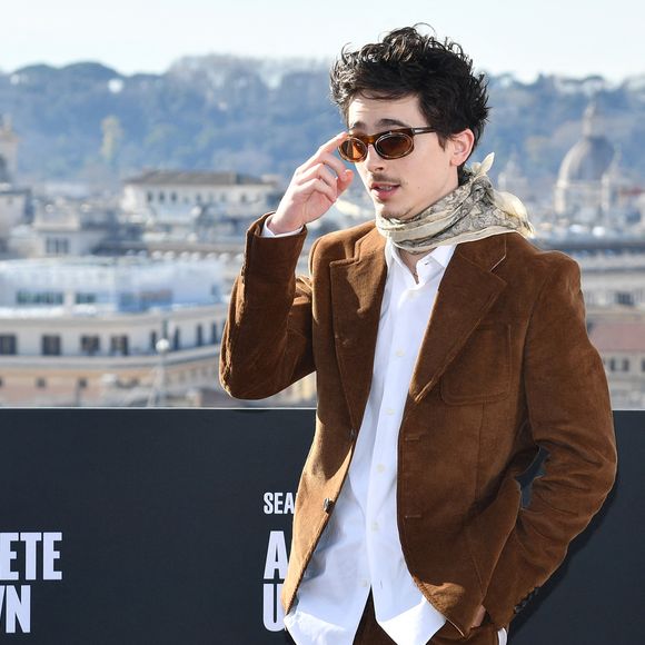 Timothée Chalamet au photocall du film "Un parfait inconnu" à l'Hôtel De La Ville à Rome, Italie, le 17 janvier 2025. © Giulio Tanzini/SGP/Bestimage