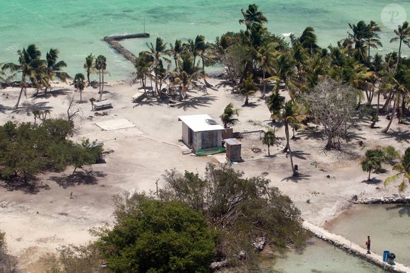 Exclusif -  Vues aériennes de Blackadore Caye, l'île privée au large des côtes du Belize que l'acteur et environnementaliste Leonardo DiCaprio a achetée en 2015 pour 1,75 million de dollars, le 5 juin 2021. Coleman-Rayner / Bestimage