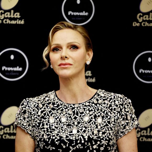La princesse Charlène de Monaco lors de la soirée de gala Provale Solidarité à l'hôtel Four Seasons Hôtel, George V à Paris le 13 mars 2026. © Dominique Jacovides / Bestimage