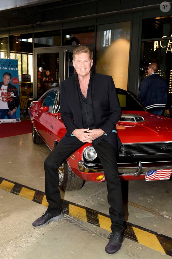 David Hasselhoff lors de la présentation de sa tournée 2023 au restaurant Waca à Munich. Le 18 octobre 2022.