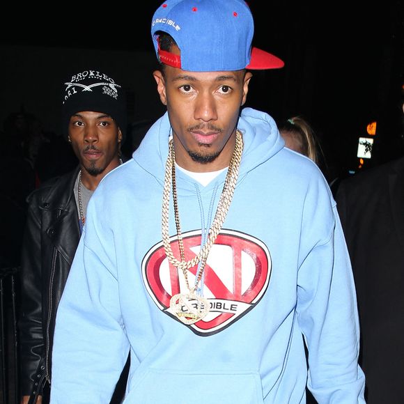 Nick Cannon arrive à DBA Hollywood pour son concert de DJ invité.  L'ancien mari de Mariah Carey était élégant dans un sweat à capuche Ncredible bleu bébé, une casquette latérale et des chaussures montantes assorties à Los Angeles, CA, USA, le 22 décembre 2014. Photo by GSI/ABACAPRESS.COM