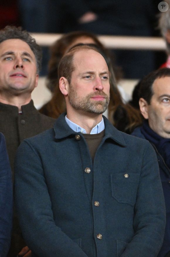 Le prince William, prince de Galles assiste en tribune à la 7ème journée de Ligue des Champions 2024/2025 opposant l'AS Monaco à Aston Villa au stade Louis II de Monaco, le 21 janvier 2025. © Bruno Bebert/Bestimage