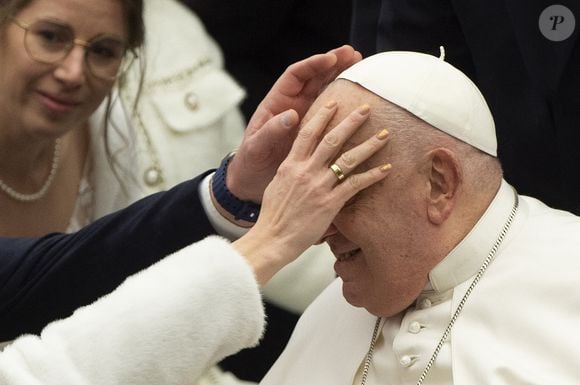 Le pape François lors de son audience hebdomadaire dans la salle Paul VI au Vatican, le 5 février 2025.